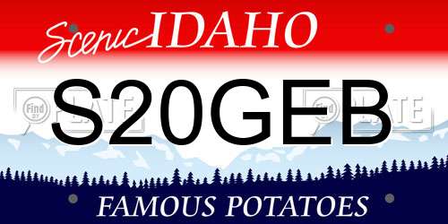 S20GEB Idaho License Plate