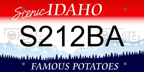 S212BA Idaho License Plate