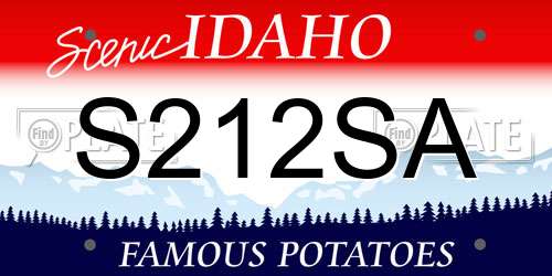 S212SA Idaho License Plate