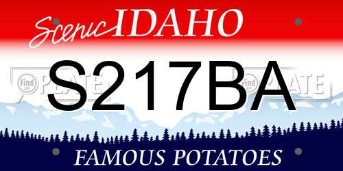 S217BA Idaho License Plate