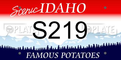 S219 Idaho License Plate