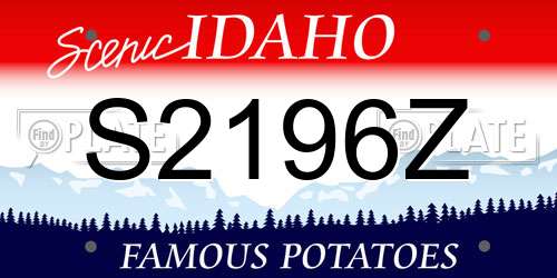 S2196Z Idaho License Plate