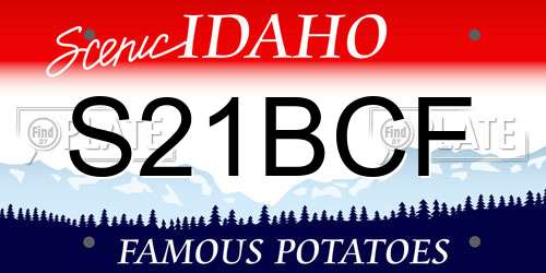 S21BCF Idaho License Plate