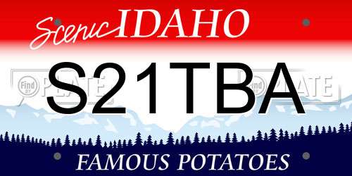 S21TBA Idaho License Plate