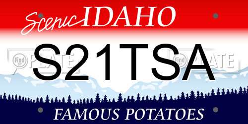 S21TSA Idaho License Plate