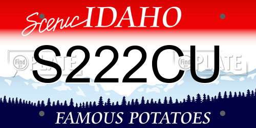 S222CU Idaho License Plate