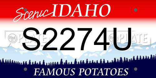 S2274U Idaho License Plate