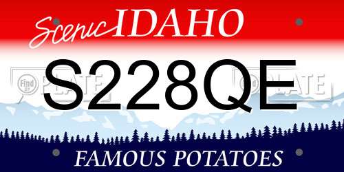 S228QE Idaho License Plate