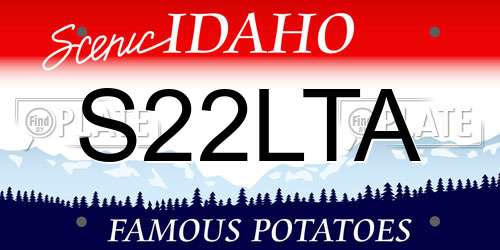 S22LTA Idaho License Plate