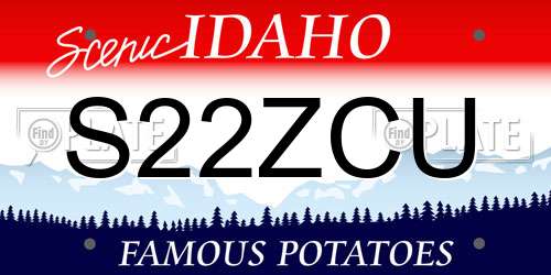 S22ZCU Idaho License Plate