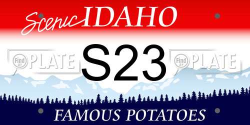 S23 Idaho License Plate