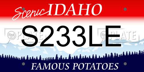 S233LE Idaho License Plate