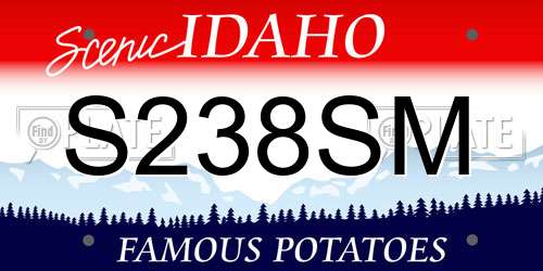 S238SM Idaho License Plate