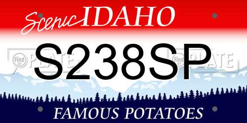 S238SP Idaho License Plate