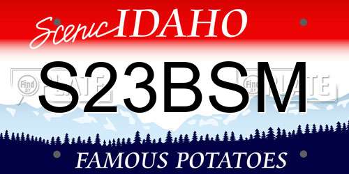 S23BSM Idaho License Plate
