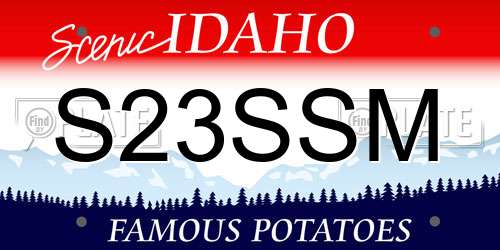 S23SSM Idaho License Plate