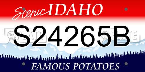 S24265B Idaho License Plate