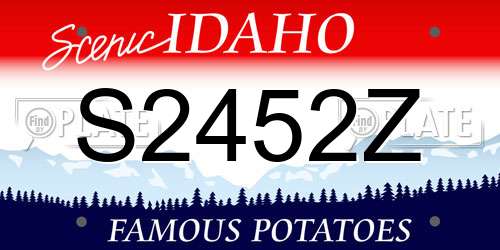 S2452Z Idaho License Plate