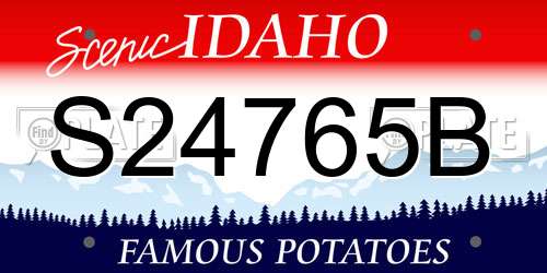 S24765B Idaho License Plate