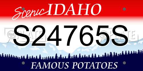 S24765S Idaho License Plate