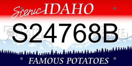 S24768B Idaho License Plate