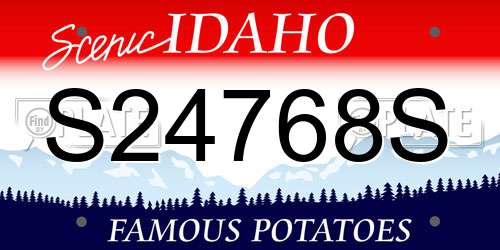 S24768S Idaho License Plate