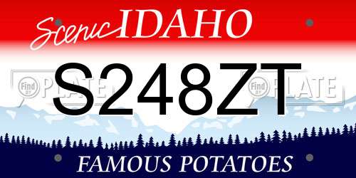S248ZT Idaho License Plate
