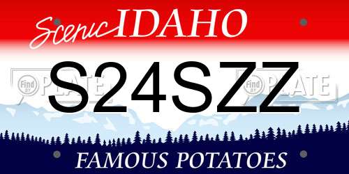 S24SZZ Idaho License Plate