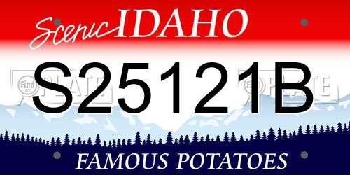 S25121B Idaho License Plate