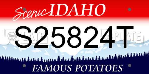 S25824T Idaho License Plate