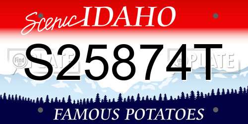 S25874T Idaho License Plate