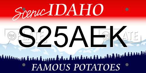 S25AEK Idaho License Plate