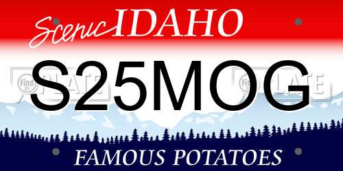 S25MOG Idaho License Plate