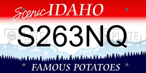 S263NQ Idaho License Plate