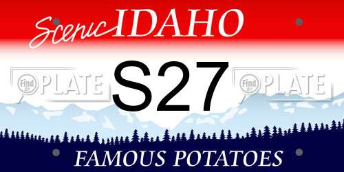 S27 Idaho License Plate