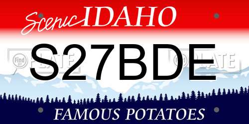 S27BDE Idaho License Plate