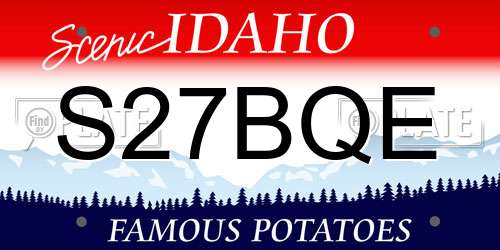 S27BQE Idaho License Plate