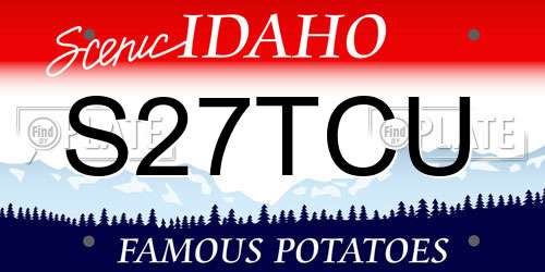S27TCU Idaho License Plate