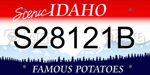 S28121B Idaho License Plate