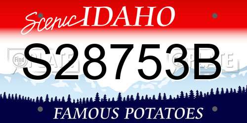 S28753B Idaho License Plate