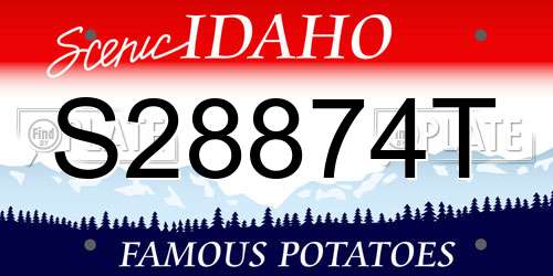 S28874T Idaho License Plate