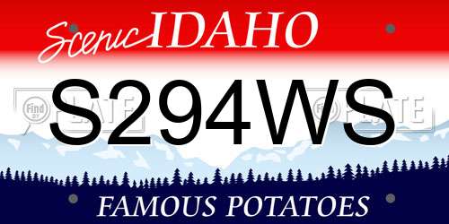 S294WS Idaho License Plate