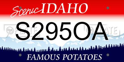 S295OA Idaho License Plate
