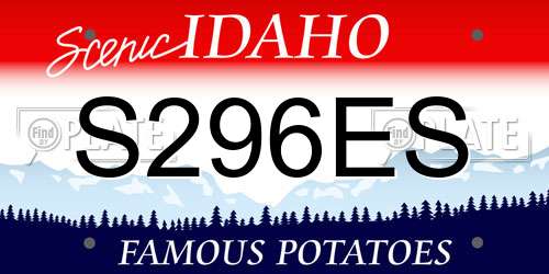 S296ES Idaho License Plate