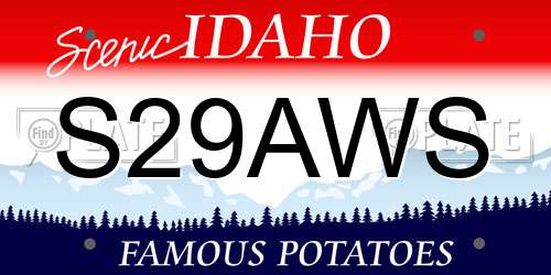 S29AWS Idaho License Plate
