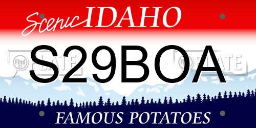 S29BOA Idaho License Plate