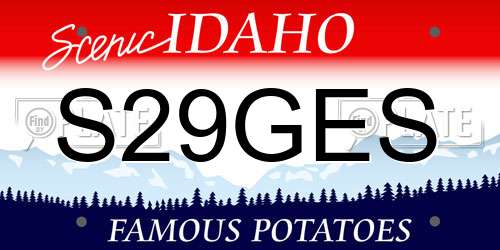 S29GES Idaho License Plate