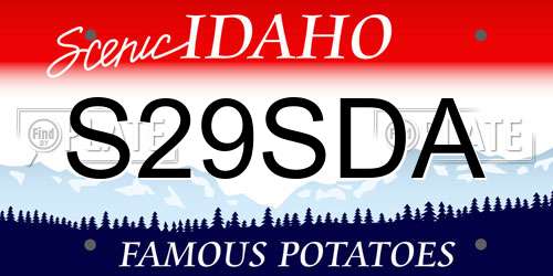 S29SDA Idaho License Plate