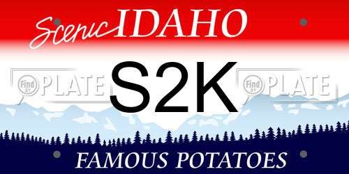 S2K Idaho License Plate
