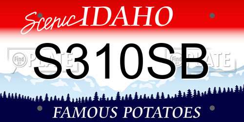 S310SB Idaho License Plate